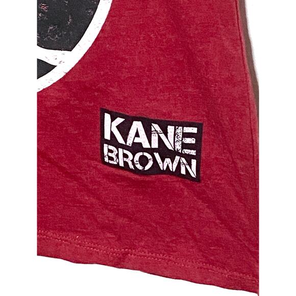 Kane Brown Red Gray Jersey V Neck Shirt Womens S Stretch Country Music Sporty - Picture 4 of 7